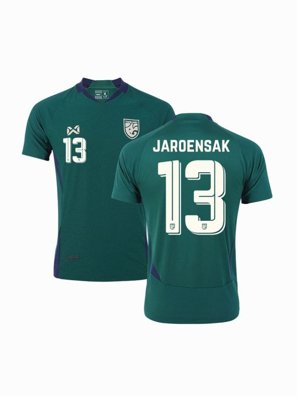 (Name + Number) WARRIX THAILAND NATIONAL FOOTBALL JERSEY 2024/25 - PLAYER Grade - EVERGREEN GUARDIAN