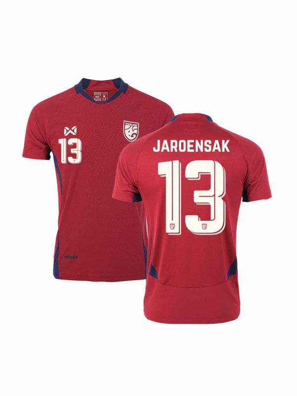 (Name + Number) WARRIX THAILAND NATIONAL FOOTBALL JERSEY 2024/25 - PLAYER Grade - SCARLET WARRIOR