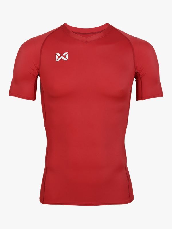 WARRIX เสื้อรัดกล้ามคอกลมแขนสั้นผู้ชาย-Red