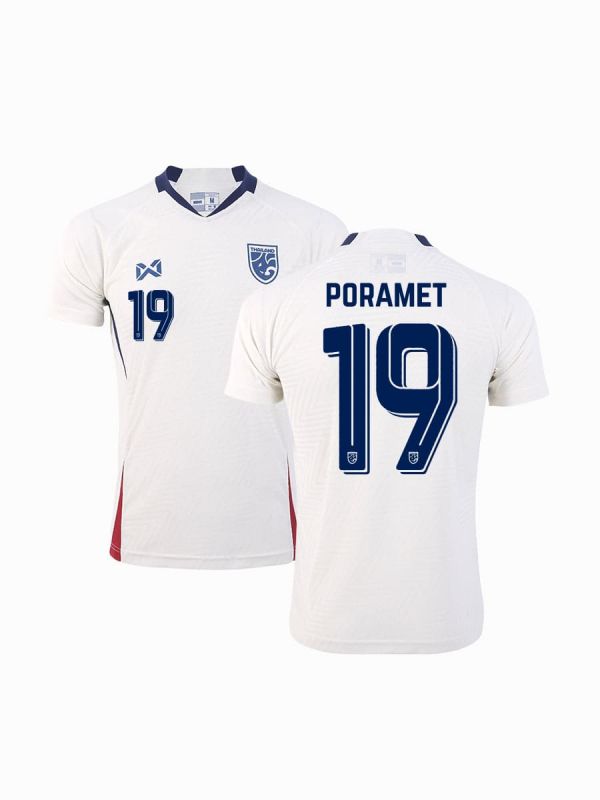 (Name + Number) WARRIX THAILAND NATIONAL FOOTBALL JERSEY 2024/25 - REPLICA Grade - IVORY PRESTIGE