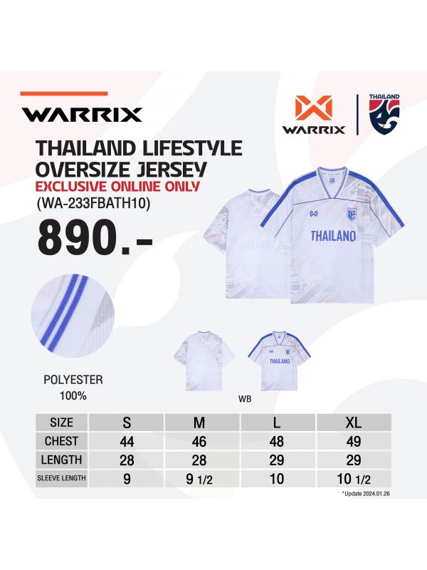 WARRIX THAILAND OVERSIZE JERSEY - WHITE & BLUE (Exclusive Online)